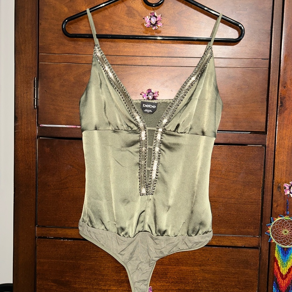 NWOT! Bebe Embellished Tank Bodysuit size S